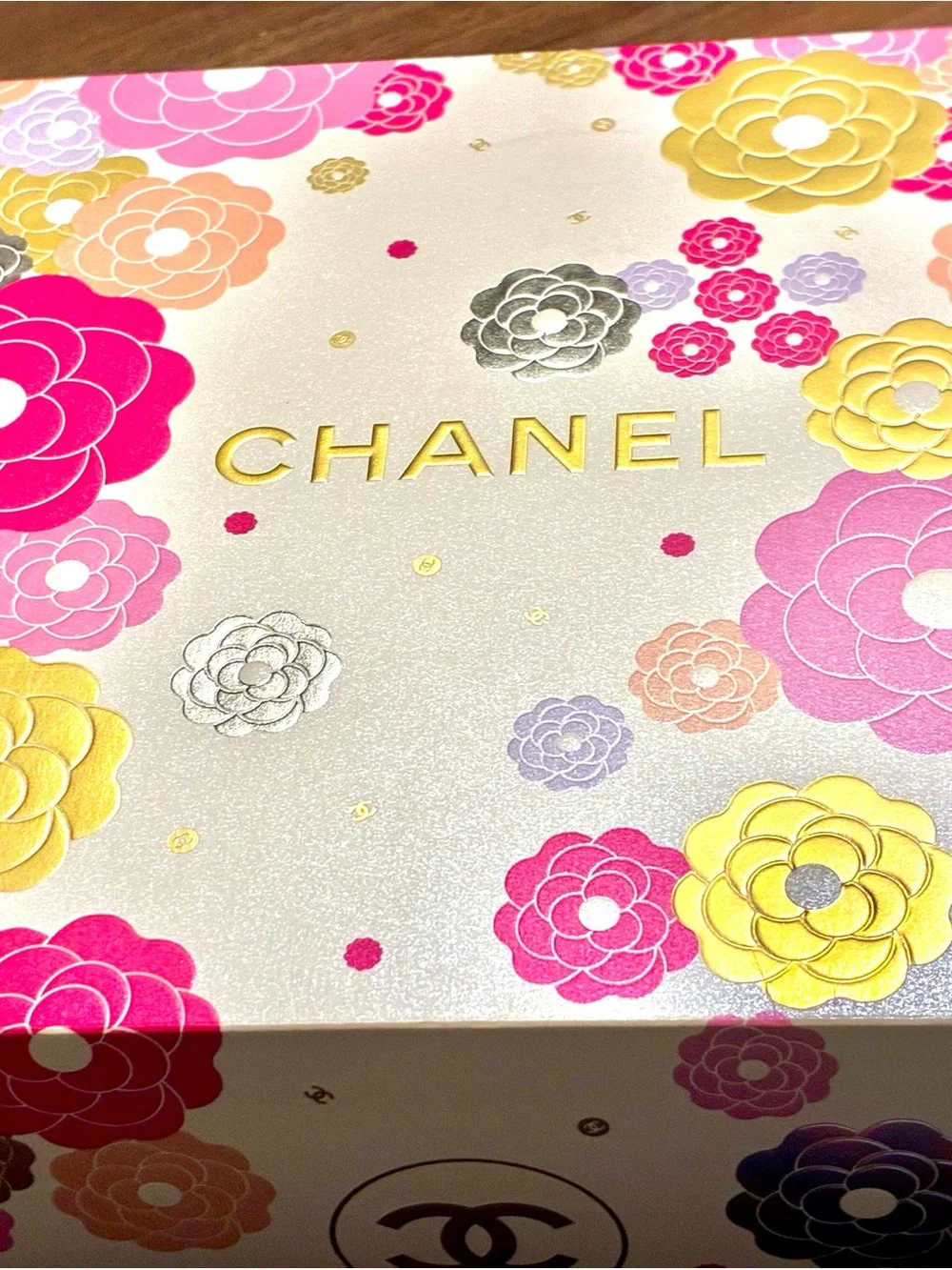 CHANEL Floral Decorative Box in Pink, Gold, Silver